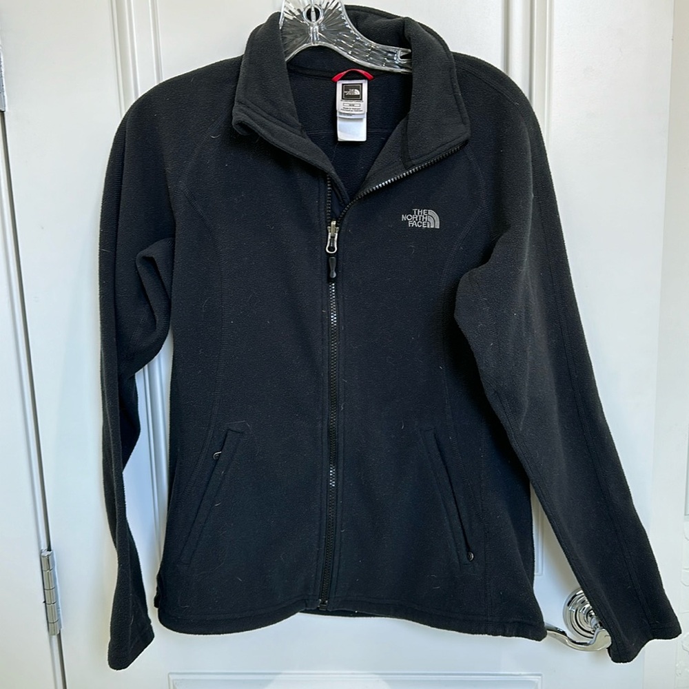 Black north face zip up sweater